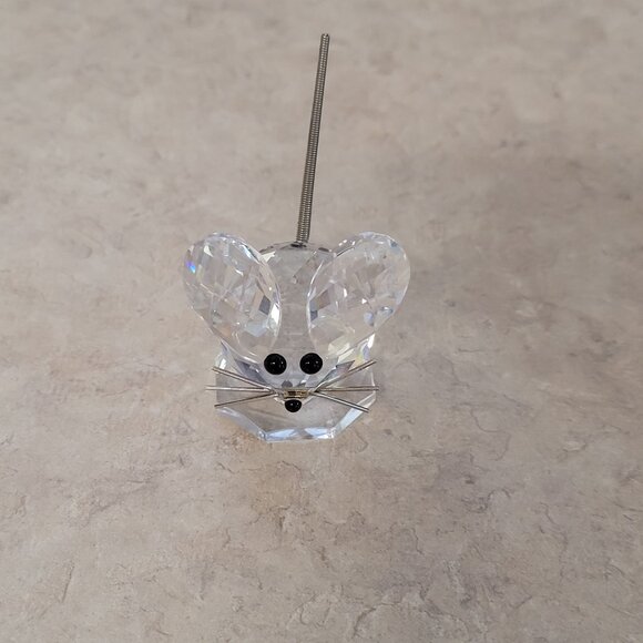 SWAROVSKI Crystal Mouse with Silver Spring Tail - Picture 1 of 7